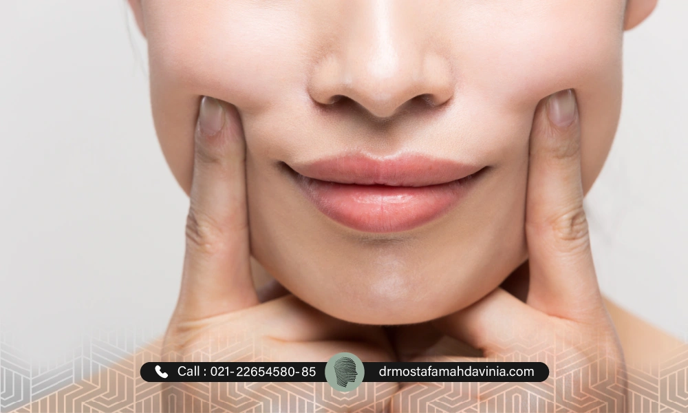 عکس خطوط اندوه در صور صورت یک خانم | از بین بردن خط اندوه