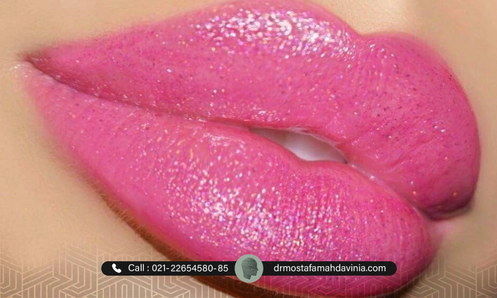 لب های صورتی اکلیلی بعد شیدینگ لب