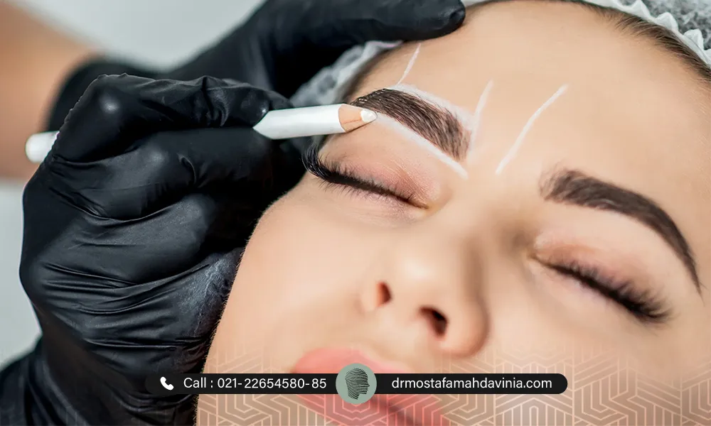 مشخص کردن نواحی ابرو برای بالا بردن ابرو