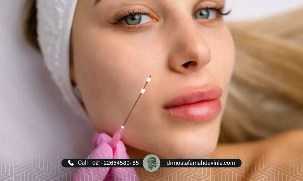 لیفت نخ تهران برای خانمی با چشم های رنگی و زیبا